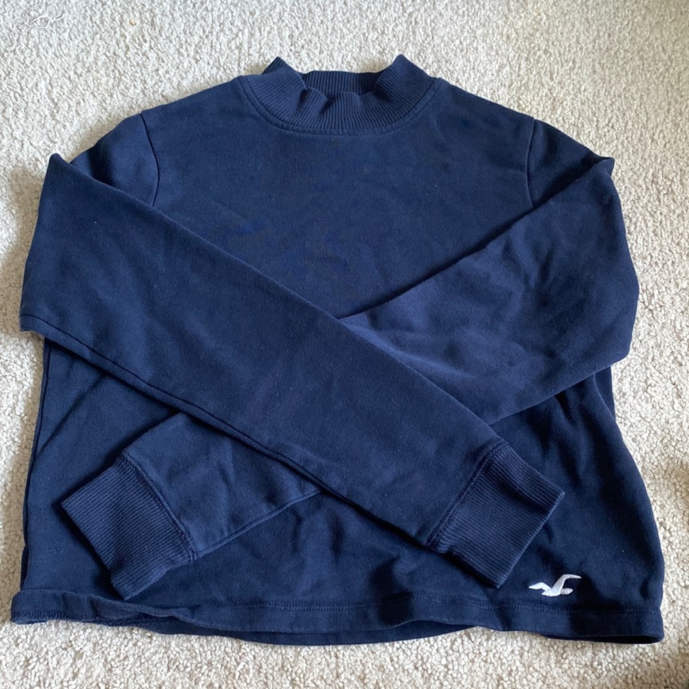 Mock Neck Blue Sweater